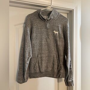 PINK grey 1/4 zip sweatshirt